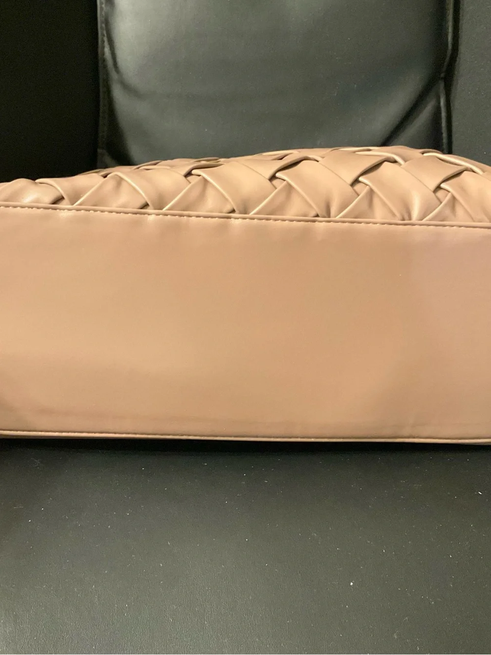 bebe Brown Woven Top-Handle Satchel
